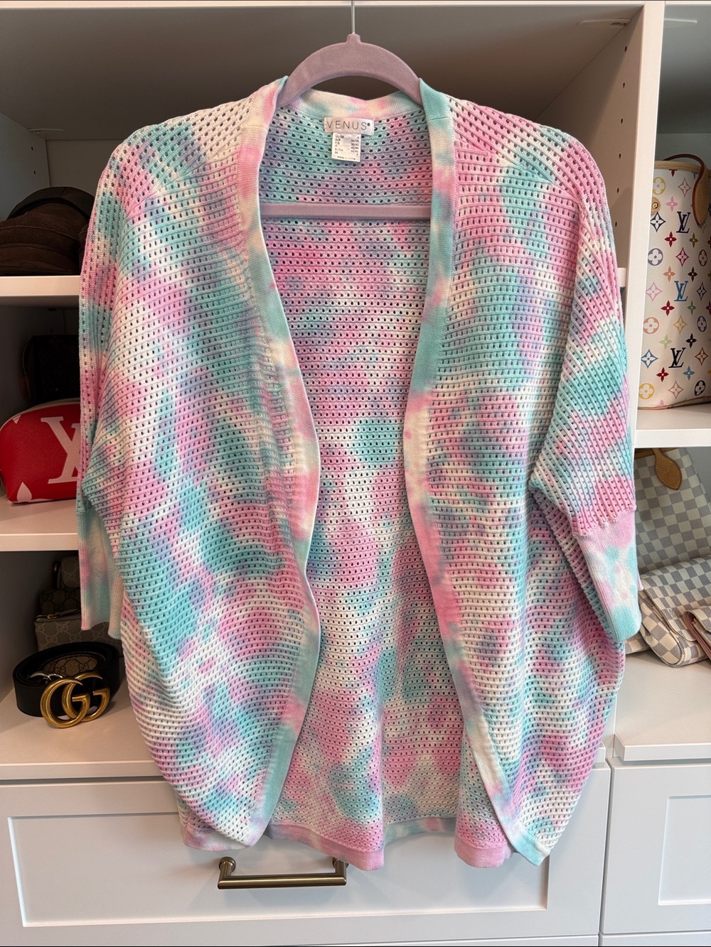 Venus Tie Dye Cocoon Cardigan Pastel New Never Worn!